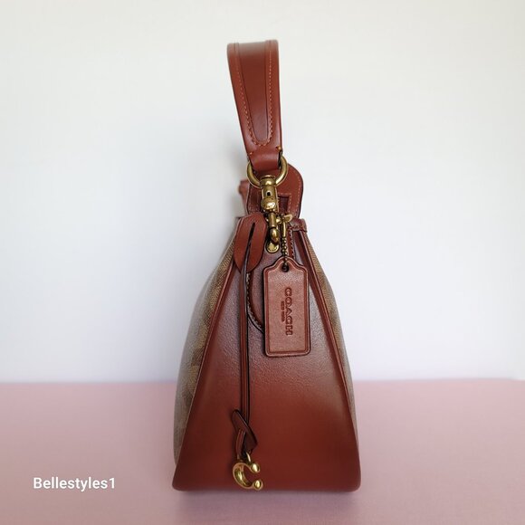 COACH Cary Signature Canvas And Calf Leather with Convertible Straps Crossbody🎈 - Picture 7 of 16